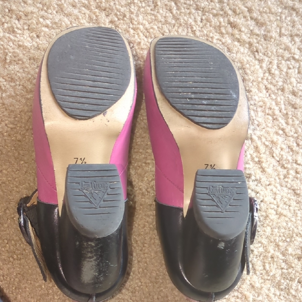 John Fleuvog Pink & Black Heels With Buckle Strap Size 7.5 - Picture 4 of 16